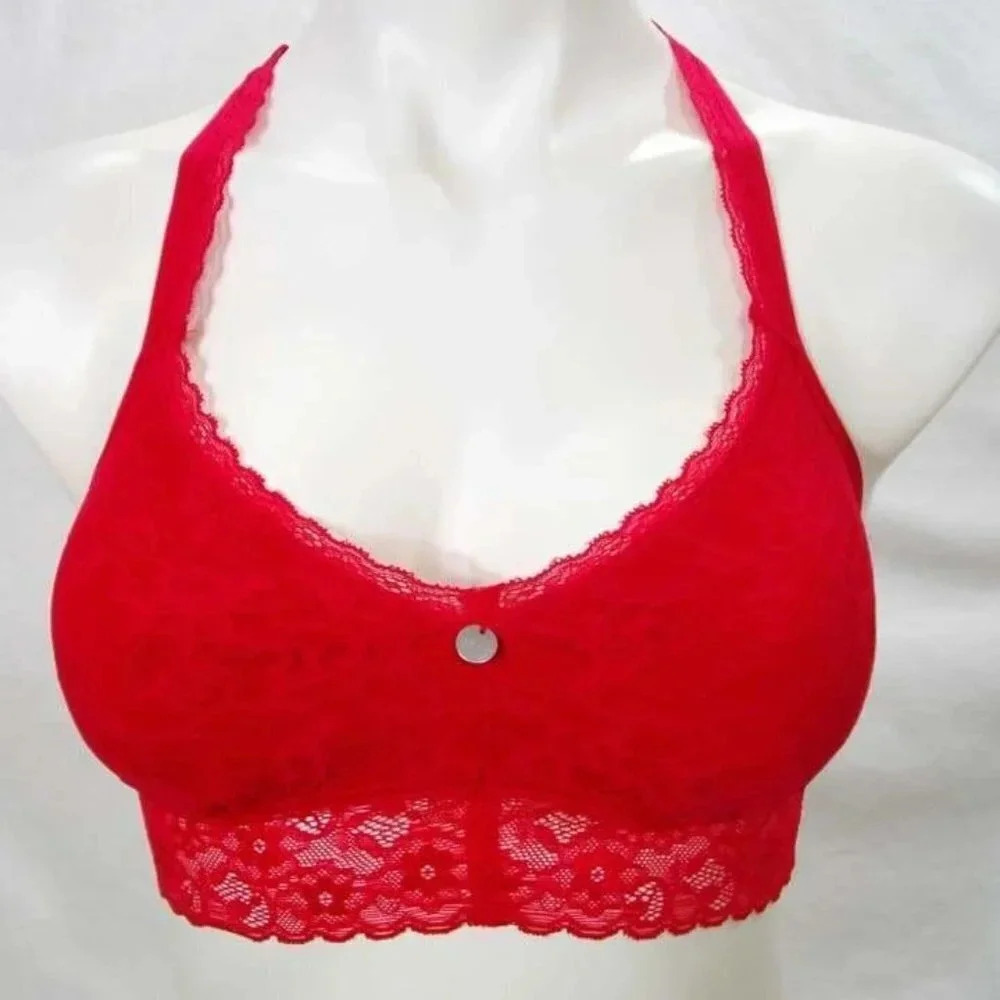 SMALL DKNY DK4801 Signature Lace T-Back Wire Free Bralette Red New with Tags
